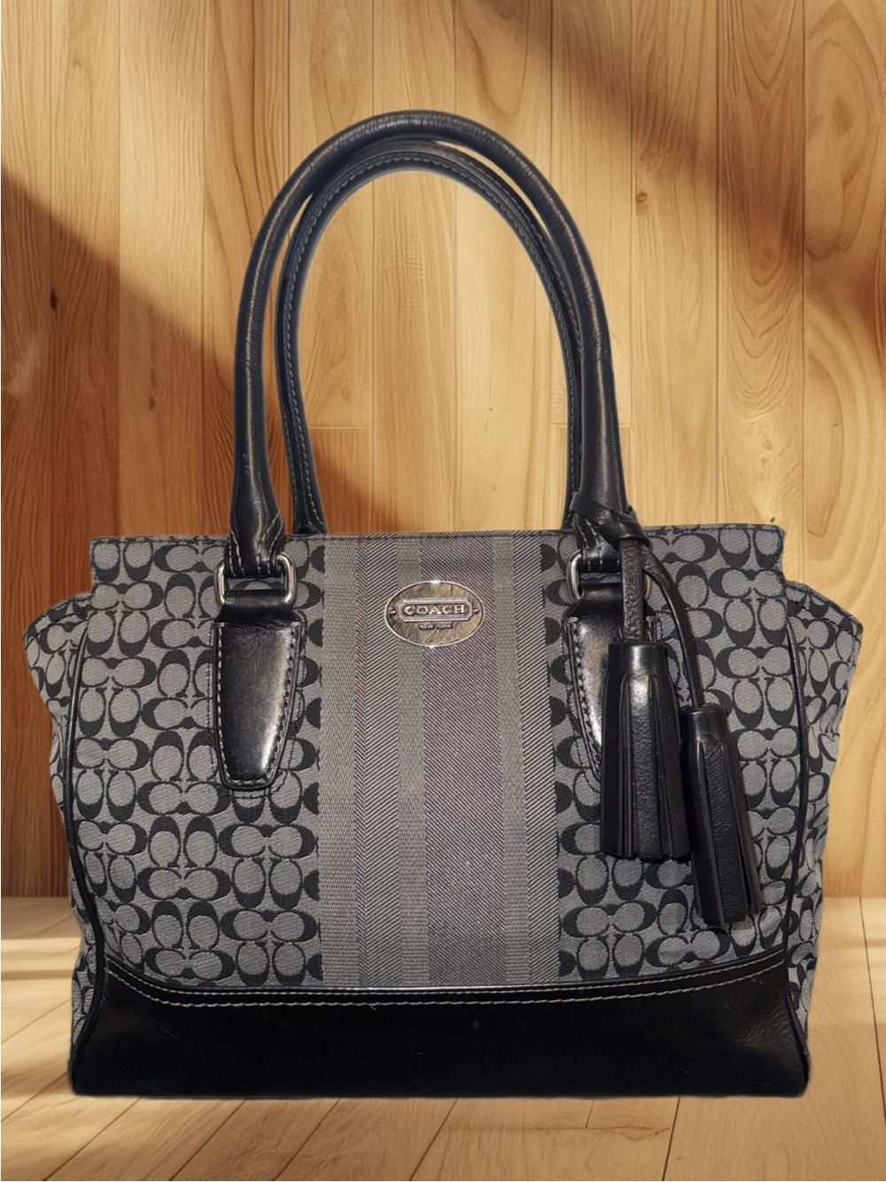 Coach Legacy Signature Stripe Medium Candace Satchel Bag 19915